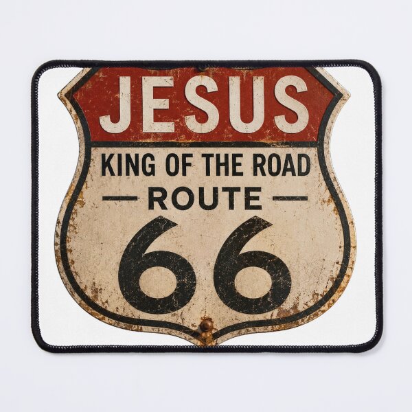 Item preview, Jesus King of the Road Route 66 designed and sold by BattlefoxxEarth.