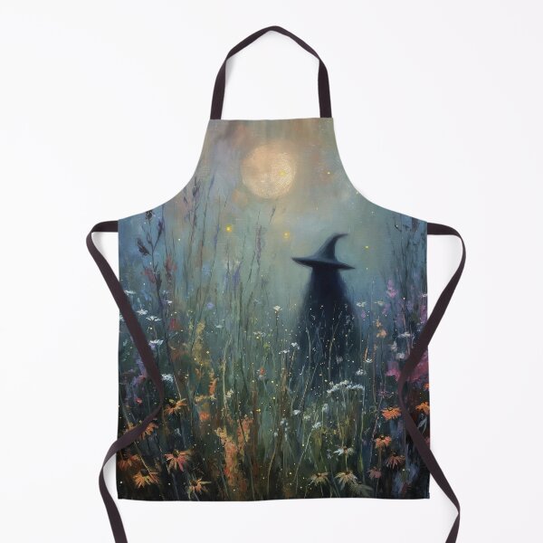 Item preview, Witch under the full moon in a wildflower meadow designed and sold by monchie.
