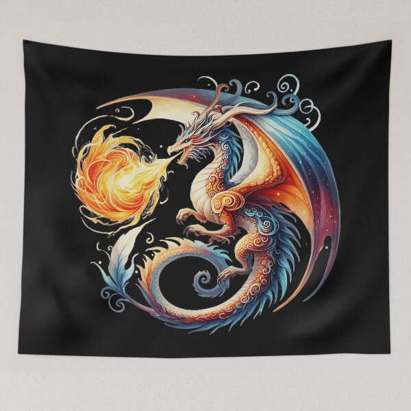 Item preview, Fire Breathing Dragon Mythical Creature Fantasy Fan designed and sold by MOnnroyu.