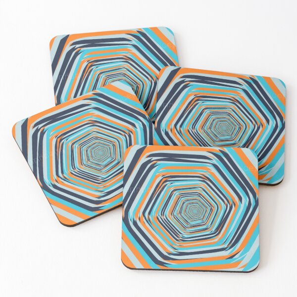 Item preview, Vibrant Hexagon Vortex - Abstract Optical Art designed and sold by Dzblack.