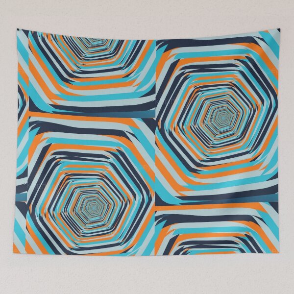 Item preview, Vibrant Hexagon Vortex - Abstract Optical Art designed and sold by Dzblack.
