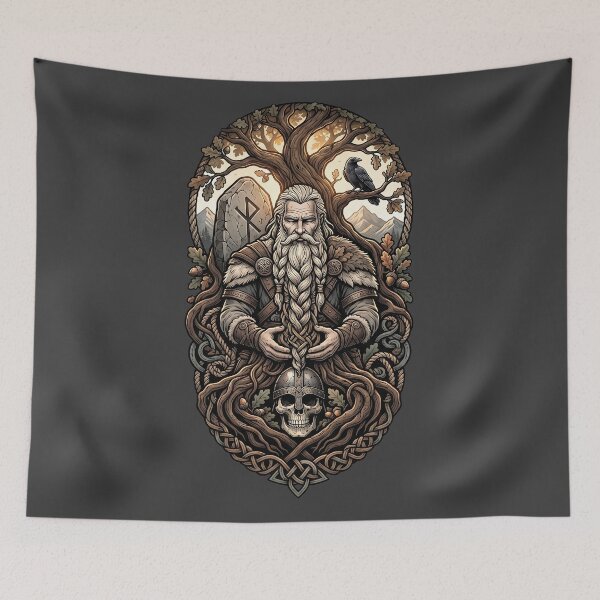 Item preview, Bearded Viking Keeper of Memories Roots Art designed and sold by MythicCotton.