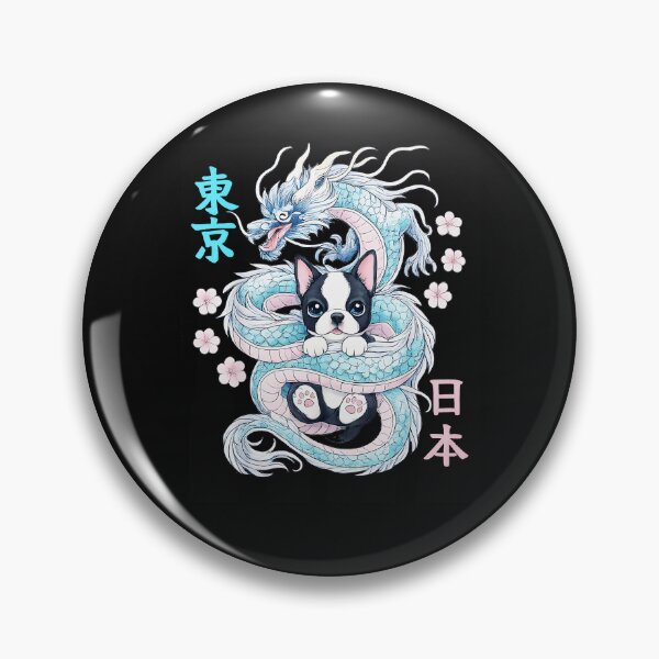 Item preview, Tokyo Japan Boston Terrier Japanese Dragon Dog Lover Sakura designed and sold by MOnnroyu.