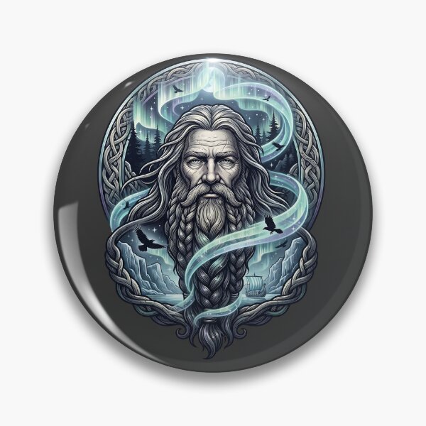 Item preview, Bearded Viking Aurora Borealis Mythic Art designed and sold by MythicCotton.