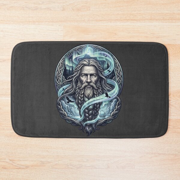 Item preview, Bearded Viking Aurora Borealis Mythic Art designed and sold by MythicCotton.