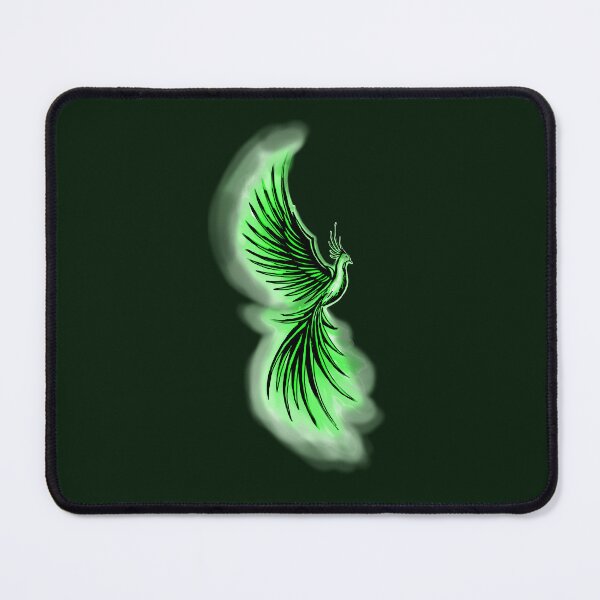 Item preview, Green Neon Phoenix - Luminous Firebird Fantasy Art designed and sold by URSM.