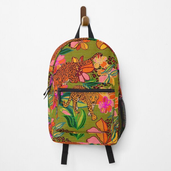 Item preview, Tropical Leopard Jungle Floral Pattern designed and sold by behappyandrelax.