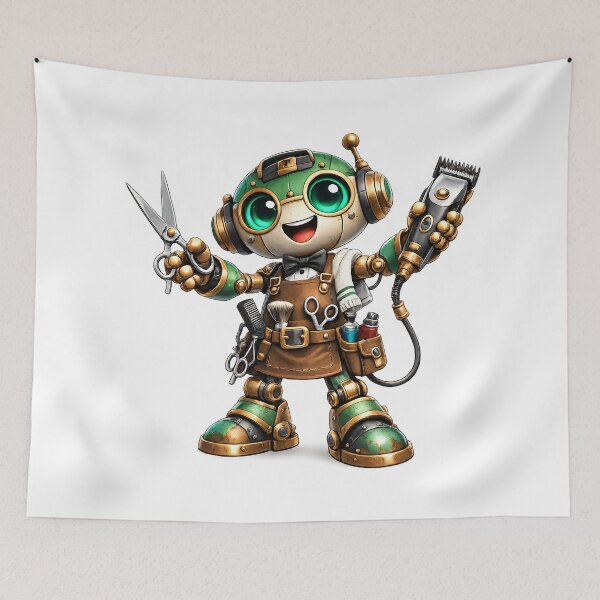 Item preview, Cute Barber Robot designed and sold by Yomere.