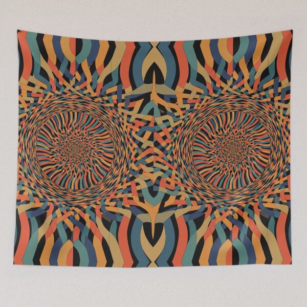 Item preview, Retro Psychedelic Woven Vortex - Abstract Op Art designed and sold by Dzblack.