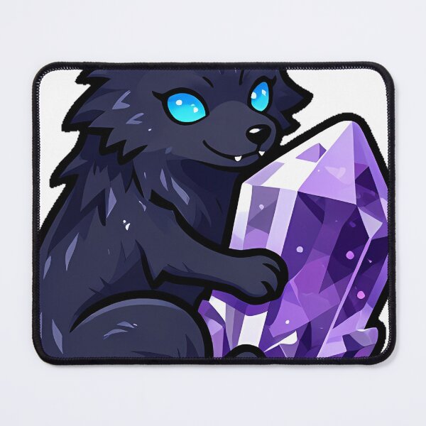 Item preview, Black Wolf Amethyst Crystal Guardian designed and sold by IllumeInk.