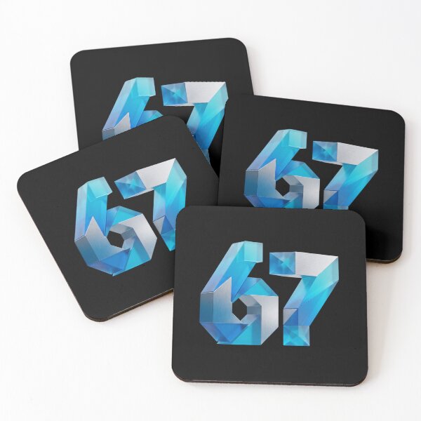 Item preview, 3D Geometric Metallic and Blue Glass Number 67 designed and sold by Sergii Davydenko.