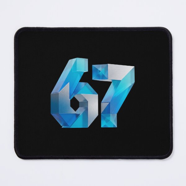 Item preview, 3D Geometric Metallic and Blue Glass Number 67 designed and sold by Sergii Davydenko.