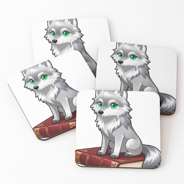 Item preview, Silver Wolf on Ancient Tome designed and sold by IllumeInk.