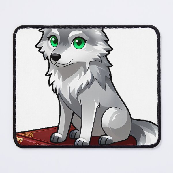 Item preview, Silver Wolf on Ancient Tome designed and sold by IllumeInk.
