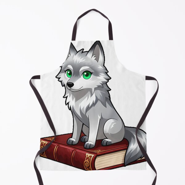 Item preview, Silver Wolf on Ancient Tome designed and sold by IllumeInk.
