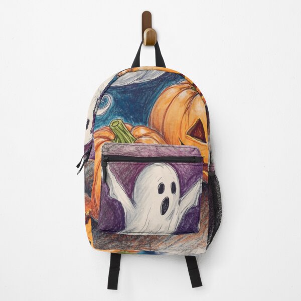 Item preview, Three Little Pumpkins and Two Ghosts – Cute Halloween Illustration designed and sold by Art70shop.