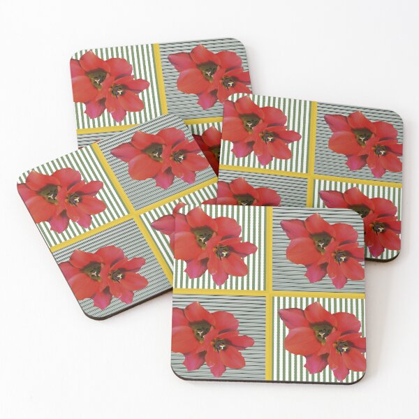 Item preview, Bold Red Tulips Macro Flower Photography Bedding Collage designed and sold by JurateArt-DK.