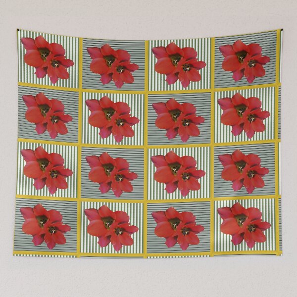 Item preview, Bold Red Tulips Macro Flower Photography Bedding Collage designed and sold by JurateArt-DK.