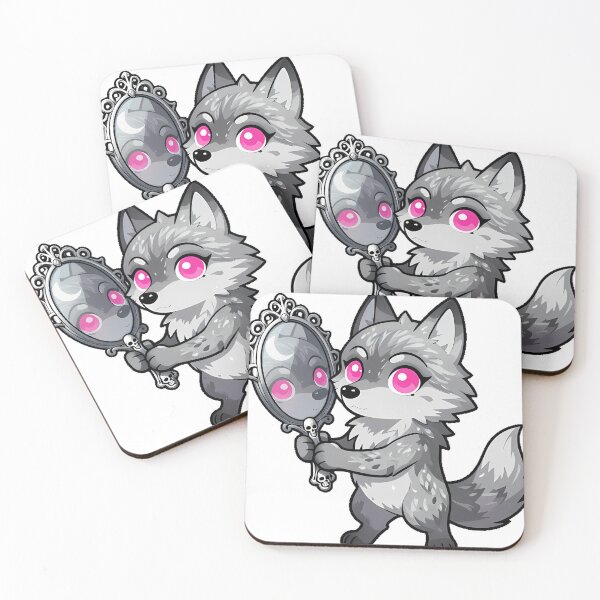 Item preview, Gothic Wolf with Hand Mirror designed and sold by IllumeInk.