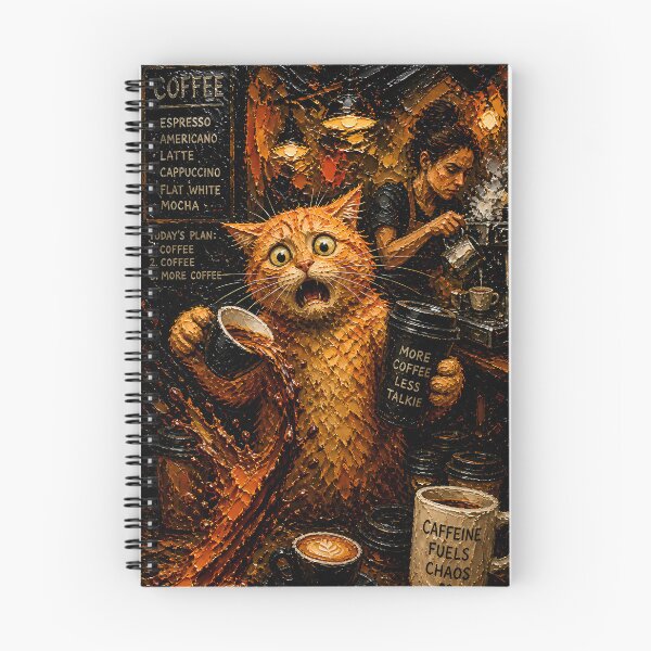 Item preview, Cosmic Vibe Coffee Spill Cat Art designed and sold by Vista Atelier.