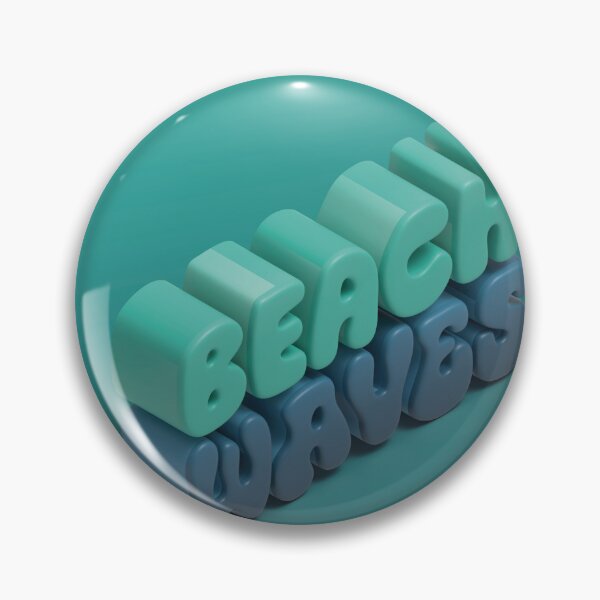 Item preview, Beach Waves 3D Typography in Teal and Blue designed and sold by AniDragonfly.