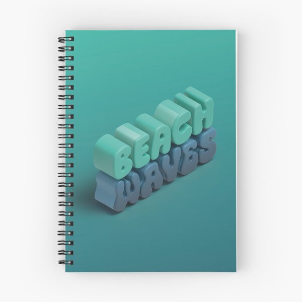 Item preview, Beach Waves 3D Typography in Teal and Blue designed and sold by AniDragonfly.