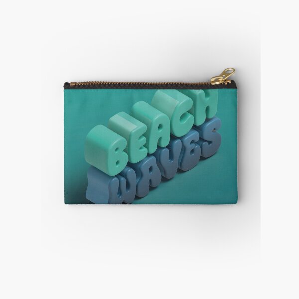 Item preview, Beach Waves 3D Typography in Teal and Blue designed and sold by AniDragonfly.