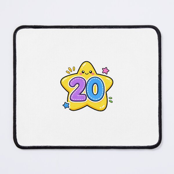 Item preview, Cute Number 20 Star Sticker | Kawaii Birthday Celebration Illustration designed and sold by Ricomin.