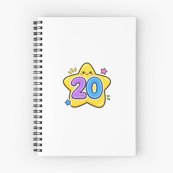 Item preview, Cute Number 20 Star Sticker | Kawaii Birthday Celebration Illustration designed and sold by Ricomin.