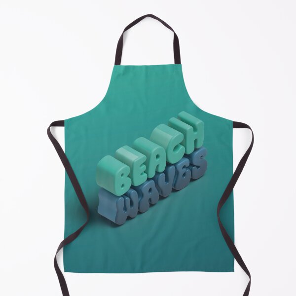 Item preview, Beach Waves 3D Typography in Teal and Blue designed and sold by AniDragonfly.