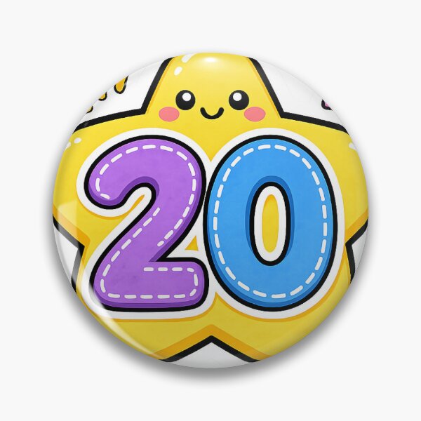 Item preview, Cute Number 20 Star Sticker | Kawaii Birthday Celebration Illustration designed and sold by Ricomin.