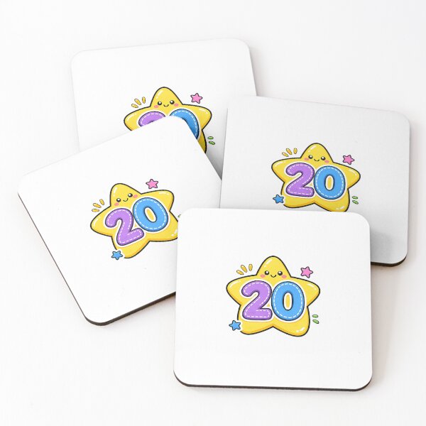 Item preview, Cute Number 20 Star Sticker | Kawaii Birthday Celebration Illustration designed and sold by Ricomin.