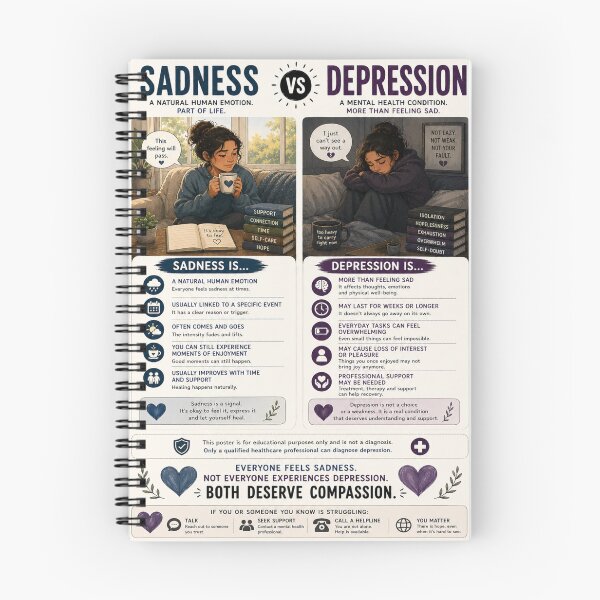 Item preview, Sadness vs Depression designed and sold by HarTee.