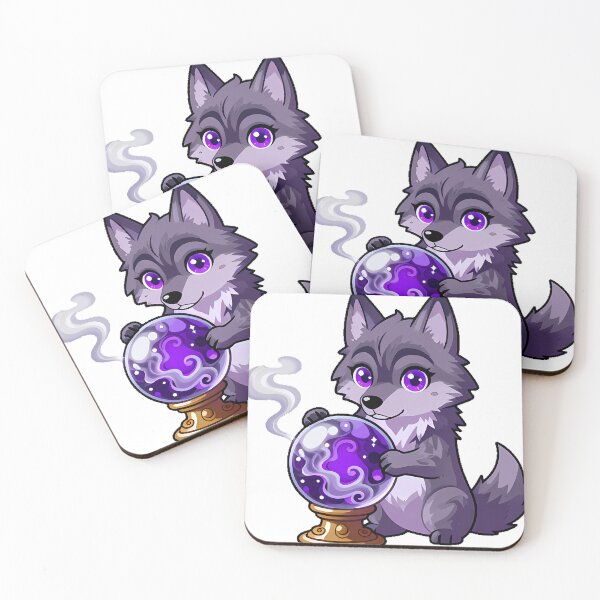 Item preview, Moon Wolf with Crystal Ball designed and sold by IllumeInk.