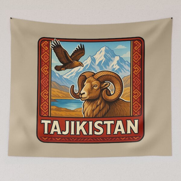 Item preview, Tajikistan Wildlife - Marco Polo Sheep & Vulture designed and sold by Myra365Art.