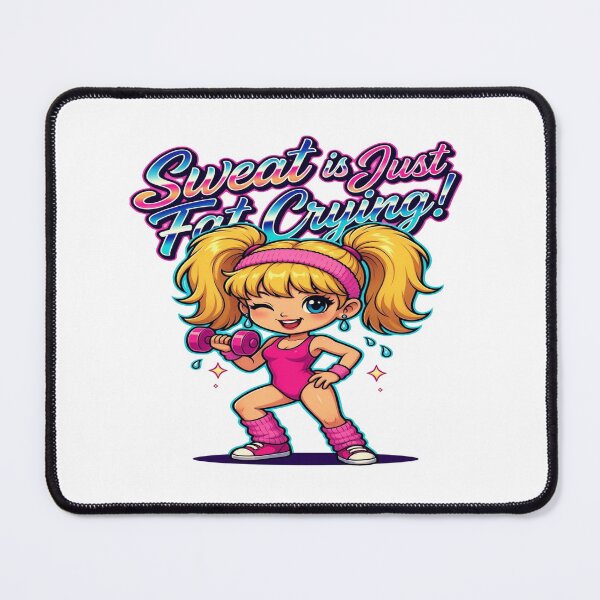 Item preview, Sweat Is Just Fat Crying Funny 80s Workout T-Shirt | Retro Fitness Girl Graphic Tee | Cute Gym Motivation Shirt designed and sold by Sushikidsntoddlers.