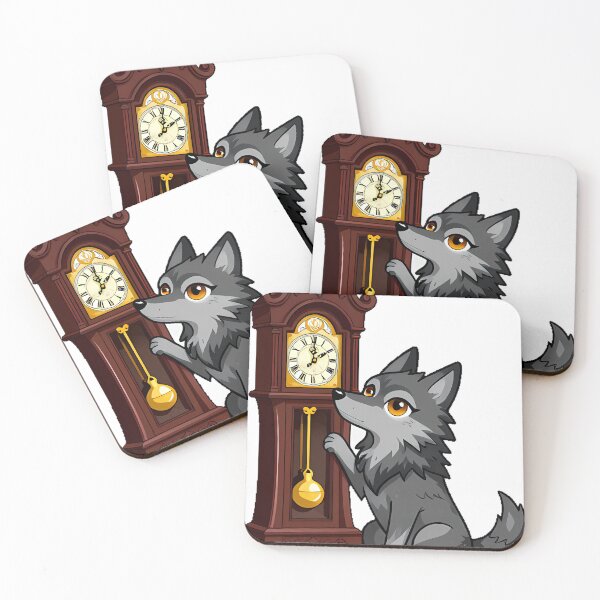 Item preview, Gothic Wolf with Grandfather Clock designed and sold by IllumeInk.