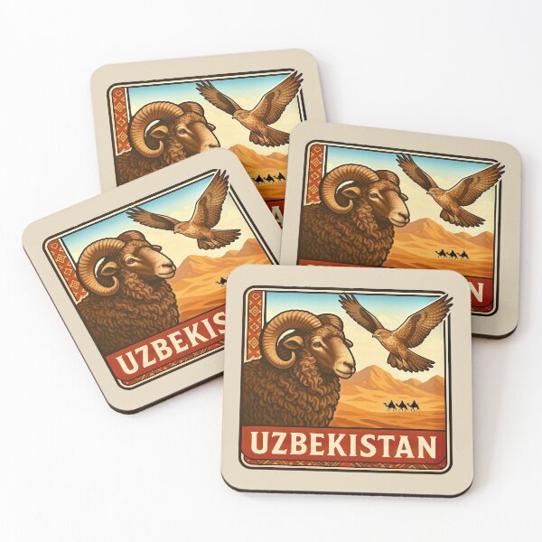 Item preview, Uzbekistan - Karakul Sheep & Saker Falcon designed and sold by Myra365Art.