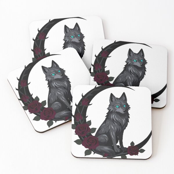 Item preview, Moon and Rose Wolf Emblem designed and sold by IllumeInk.