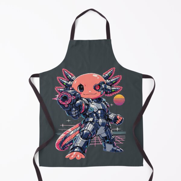 Item preview, Neon Retro Anime Cyborg Axolotl designed and sold by KungPowUnicorn.