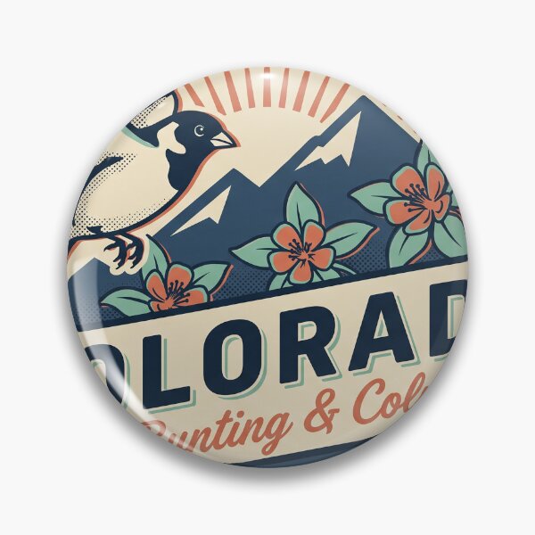 Item preview, Colorado Lark Bunting Columbine Badge designed and sold by ShopJRV.