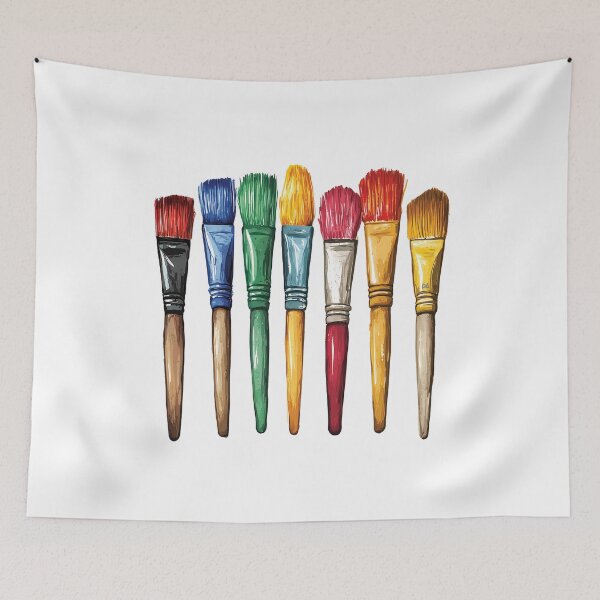 Item preview, Colorful Paint Brushes Rainbow Artist Studio Painter Craft Fine Art Graphic designed and sold by DesignArtist.ia.
