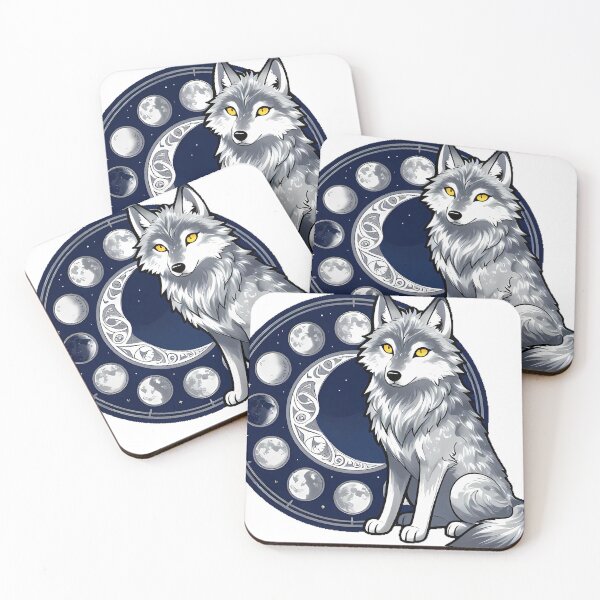Item preview, Wolf with Moon Phase Wheel designed and sold by IllumeInk.