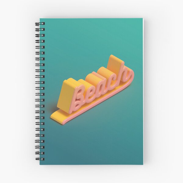 Item preview, Beach 3D Typography in Yellow and Pink on Teal designed and sold by AniDragonfly.