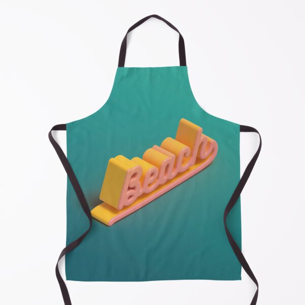 Item preview, Beach 3D Typography in Yellow and Pink on Teal designed and sold by AniDragonfly.