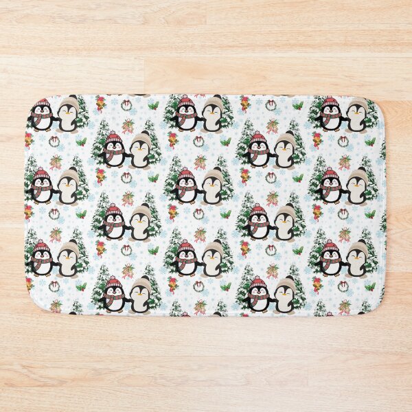 Item preview, Cute Christmas Penguins Seamless Pattern designed and sold by SeJaa.