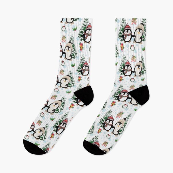Item preview, Cute Christmas Penguins Seamless Pattern designed and sold by SeJaa.