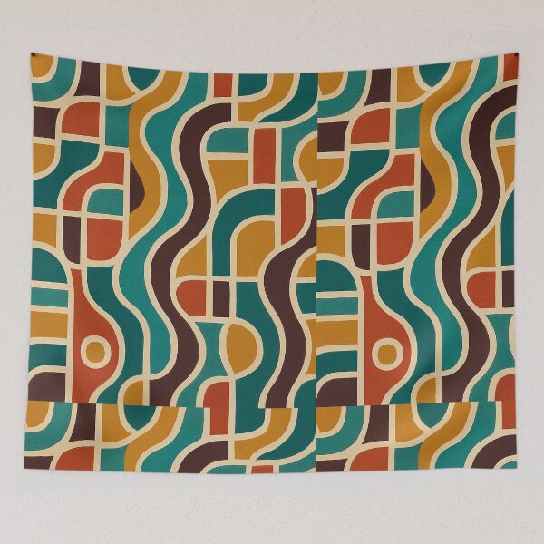 Item preview, Wavy Retro Grid Pattern designed and sold by FreshPixelArt.