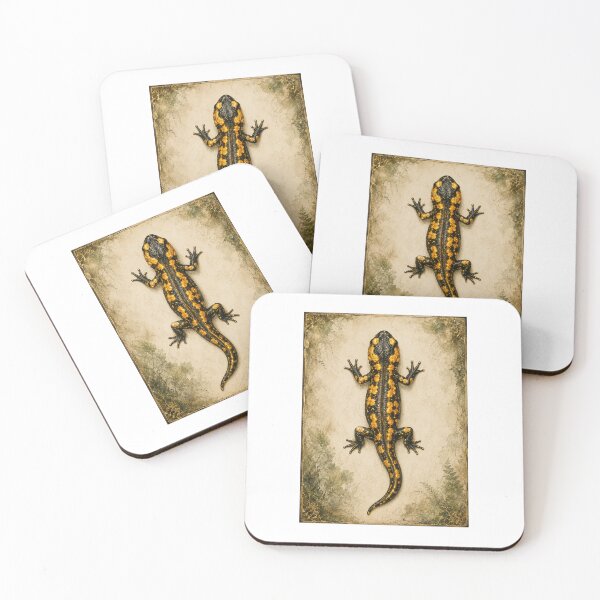 Item preview, Fire Salamander | Folklore Specimen Botanical Art | Hedge Witch Gift designed and sold by Brackenlume Studio.