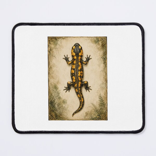 Item preview, Fire Salamander | Folklore Specimen Botanical Art | Hedge Witch Gift designed and sold by Brackenlume Studio.